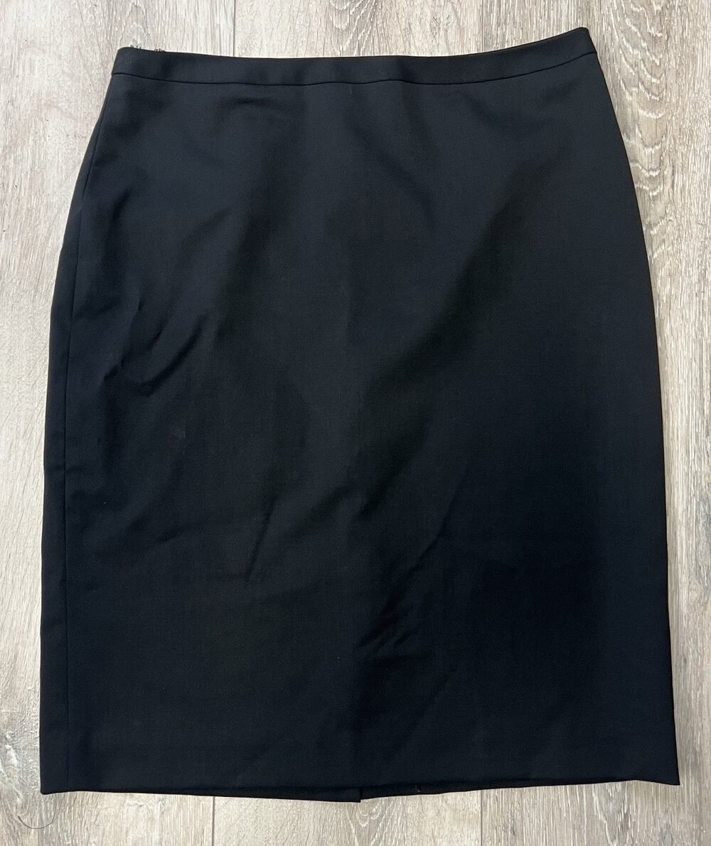 Brooks Brothers 346 Skirt Womens 8 Black Wool Stretch Pencil Career Lined